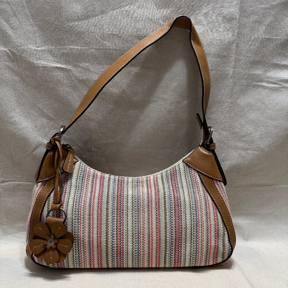 EUC Fossil Raffia Striped Hobo Bag